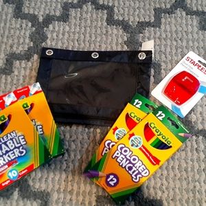 Color pencils school supplies. 6 items.
